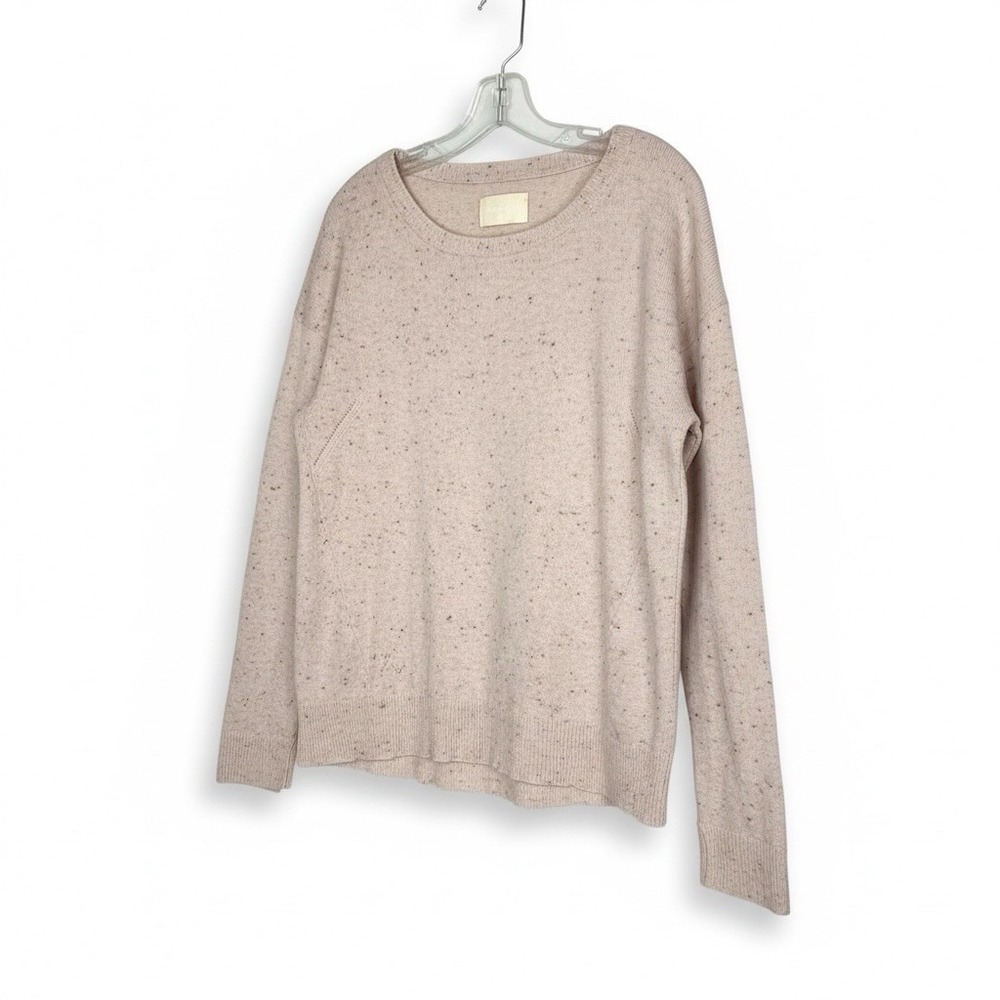 Zadig Voltaire Cashmere Sweater Women M Ivory Speckled Elbow Patches Grunge